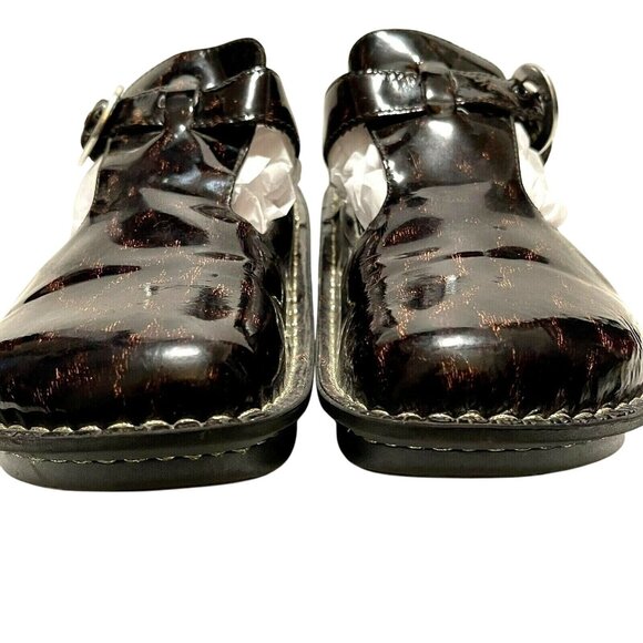 Alegria Womens Leather Slip-On Clogs Size 40 Animal Print Patent Leather - Picture 3 of 6